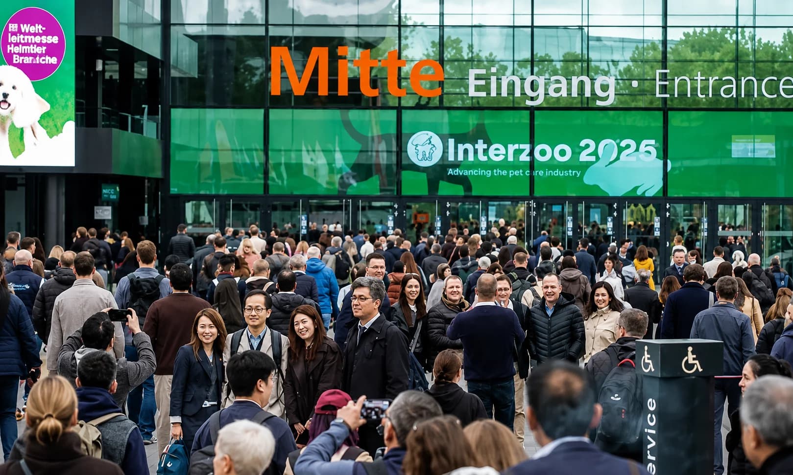 Visitors entering Interzoo 2026 at the entrance in Nuremberg