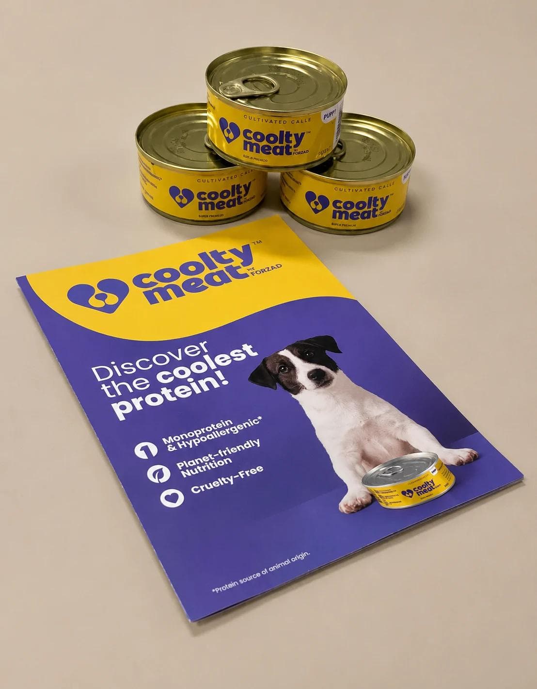 Coolty Meat, the first complete-and-balanced commercial cultivated-meat dog food